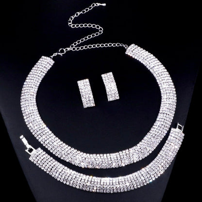 Jane - Silver Rhinestone Bridal Jewelry Set