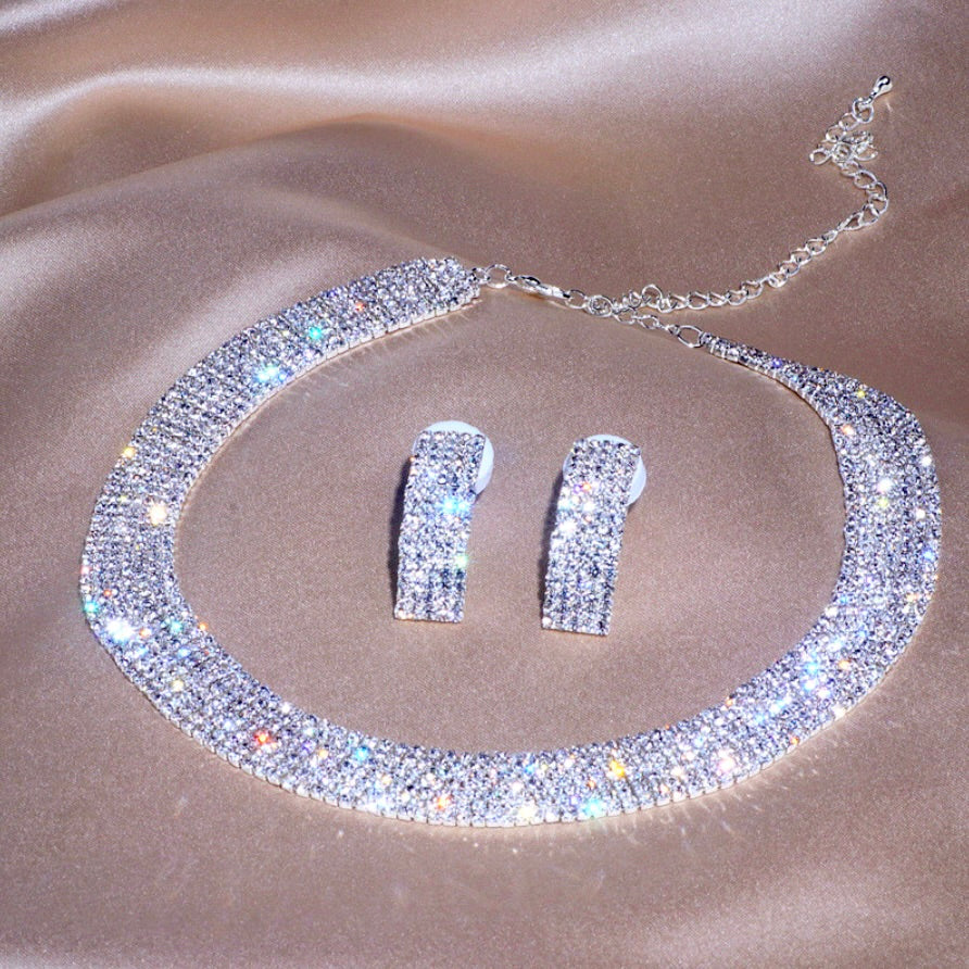 Jane - Silver Rhinestone Bridal Jewelry Set