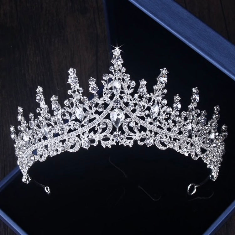 Rosamund - Silver Cubic Zirconia 3-Piece Bridal Jewelry Set With Tiara