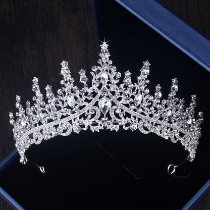 Rosamund - Silver Cubic Zirconia 3-Piece Bridal Jewelry Set With Tiara