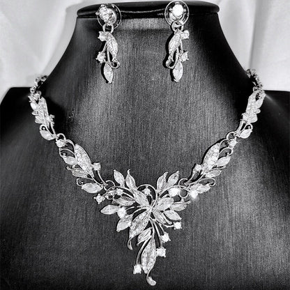 "Silvana" - Silver Cubic Zirconia 3-Piece Bridal Jewelry Set With Tiara