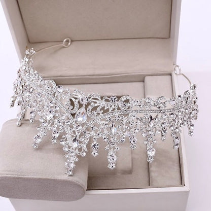 Rosamund - Silver Cubic Zirconia 3-Piece Bridal Jewelry Set With Tiara