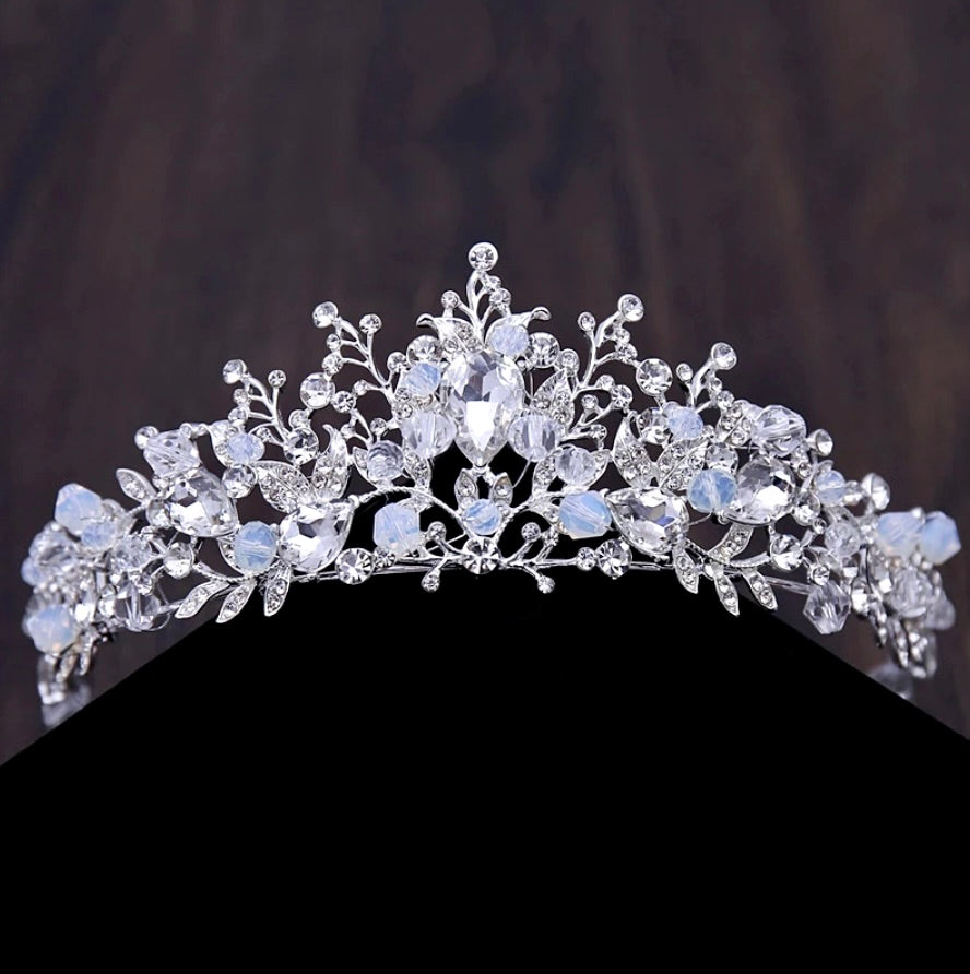 Liana - Bridal 3-Piece Jewelry Set With Tiara - Available in Gold and Silver