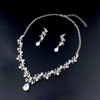 Liana - Bridal 3-Piece Jewelry Set With Tiara - Available in Gold and Silver