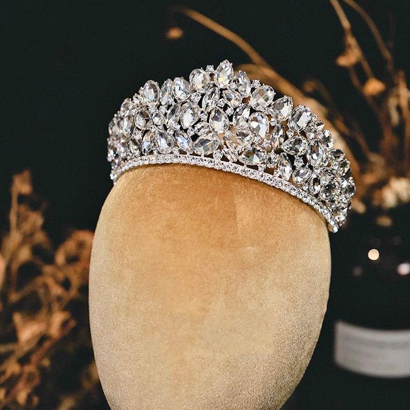 Gentiana - Silver Wedding Rhinestone Tiara
