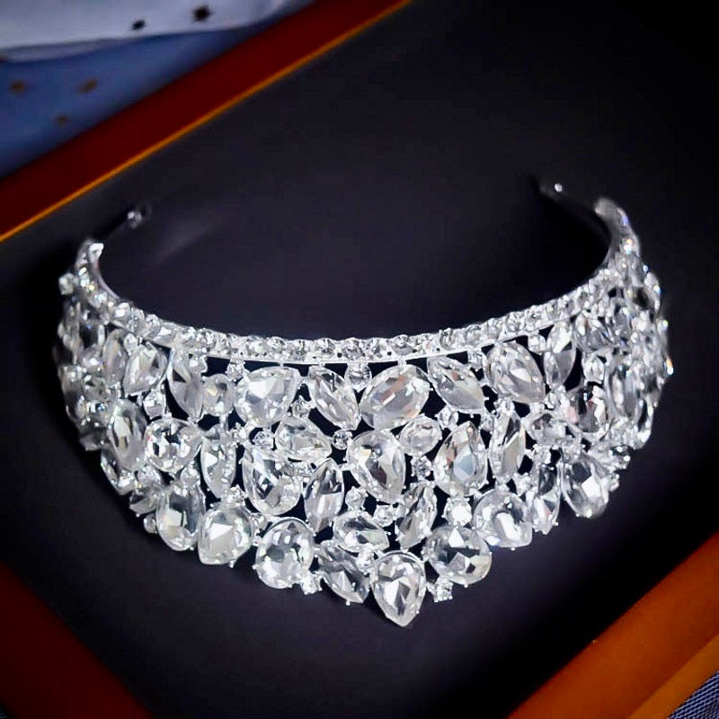 Gentiana - Silver Wedding Rhinestone Tiara