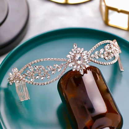 Raelyn - Crystal Bridal Headband / Hair Vine - Available in Silver, Rose Gold and Yellow Gold