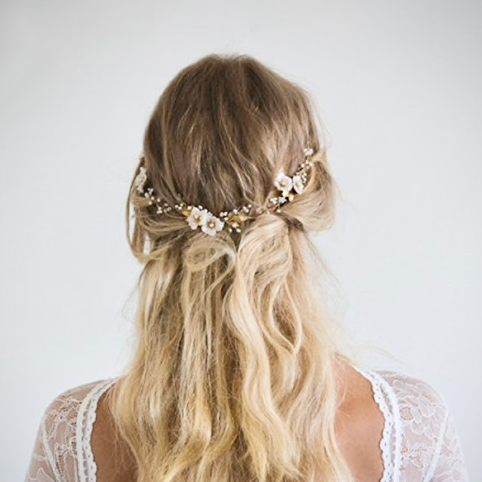 Jolie - Gold Opal and Pearl Bridal Headband