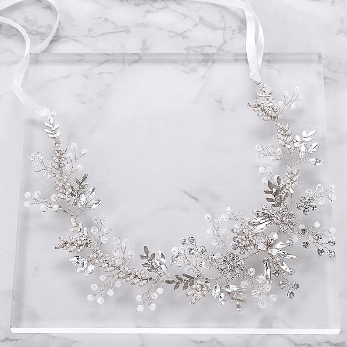 "Harley" - Romantic Pearl Bridal Headband - Available in Gold and Silver