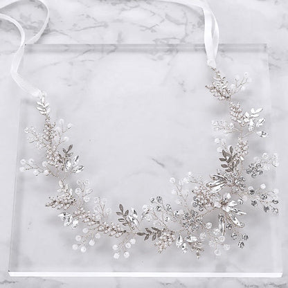 "Harley" - Romantic Pearl Bridal Headband - Available in Gold and Silver