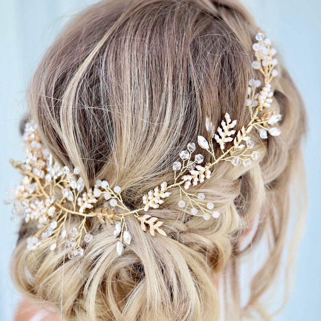 "Harley" - Romantic Pearl Bridal Headband - Available in Gold and Silver