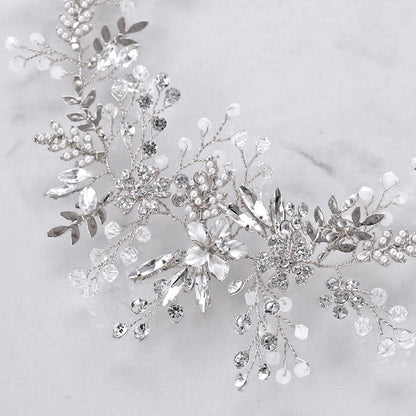 "Harley" - Romantic Pearl Bridal Headband - Available in Gold and Silver
