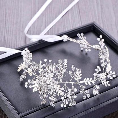 "Harley" - Romantic Pearl Bridal Headband - Available in Gold and Silver