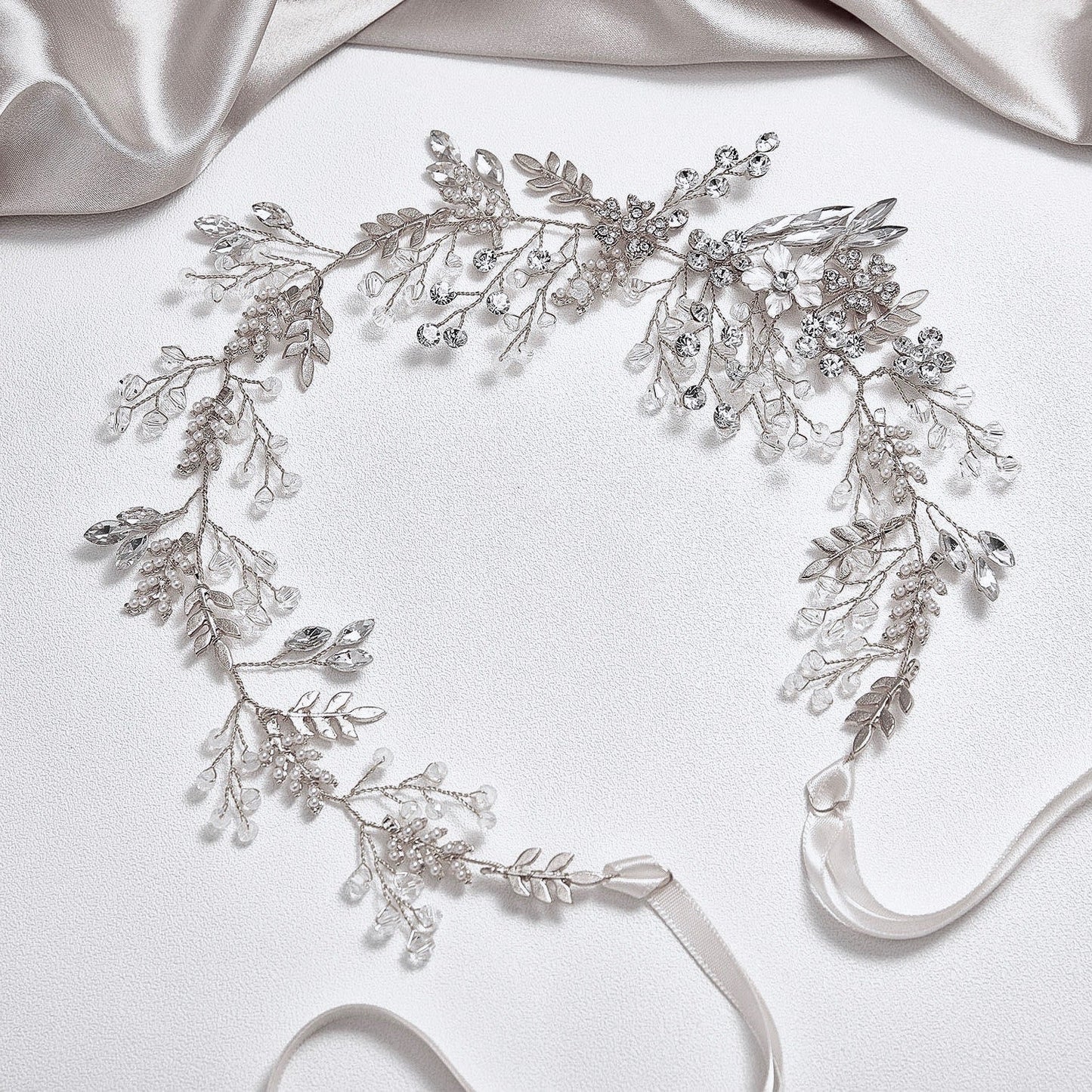 "Harley" - Romantic Pearl Bridal Headband - Available in Gold and Silver