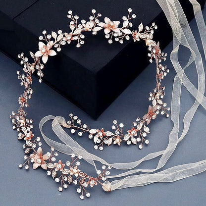 Maribel - Bohemian Rose Gold Bridal Belt/Sash