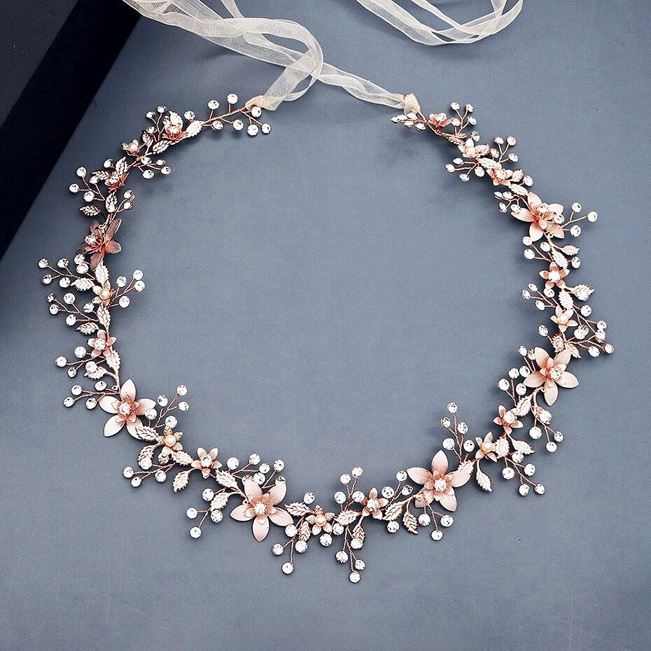 Maribel - Bohemian Rose Gold Bridal Belt/Sash