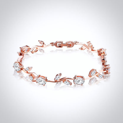 Bethany - Cubic Zirconia Bridal Bracelet - Available in Silver, Rose Gold and Yellow Gold