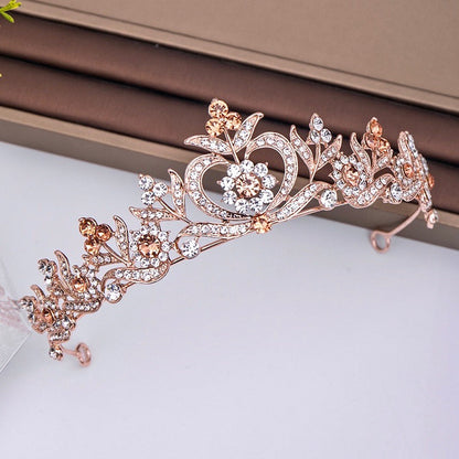 Nicolette - Rhinestone Bridal Tiara - Available in Silver, Yellow Gold and Rose Gold
