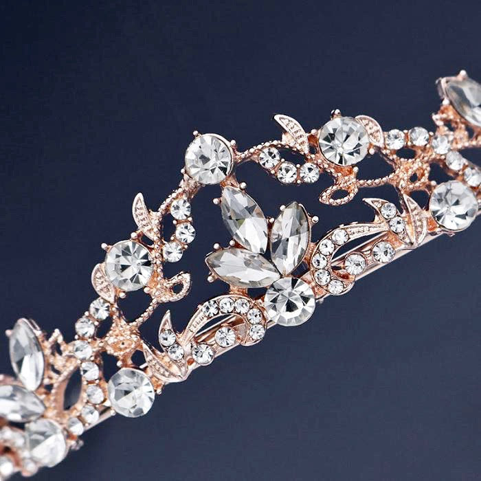 Kenna - Crystal Bridal Tiara - Available in Rose Gold and Silver