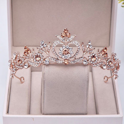 Nicolette - Rhinestone Bridal Tiara - Available in Silver, Yellow Gold and Rose Gold