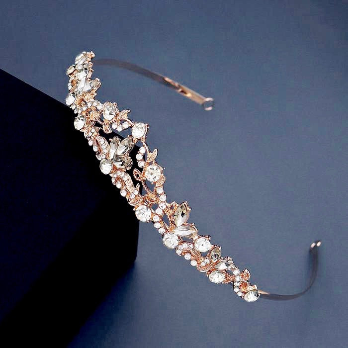 Kenna - Crystal Bridal Tiara - Available in Rose Gold and Silver