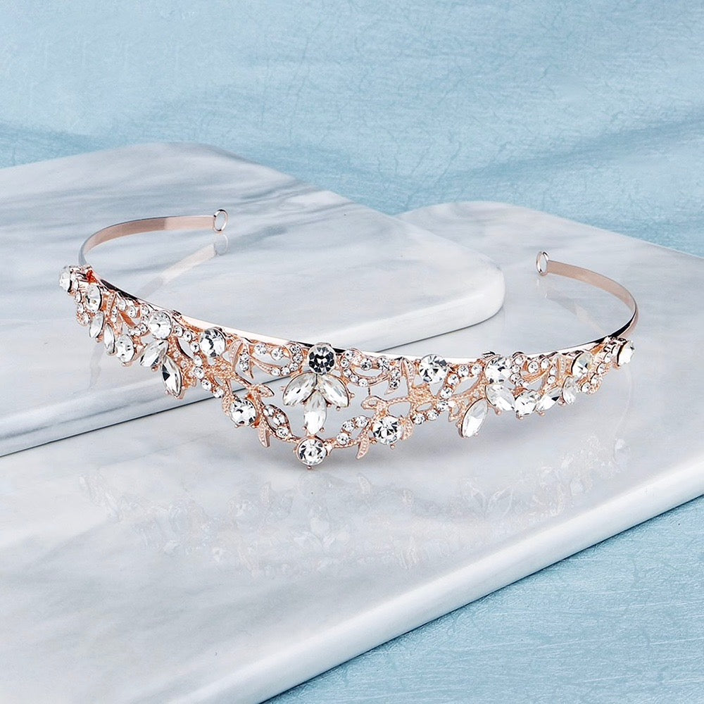 Kenna - Crystal Bridal Tiara - Available in Rose Gold and Silver