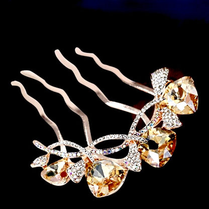 "Audie" - Rose Gold CZ Bridal Hair Comb - More Colors