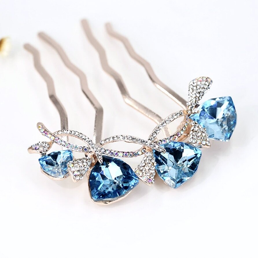 "Audie" - Rose Gold CZ Bridal Hair Comb - More Colors