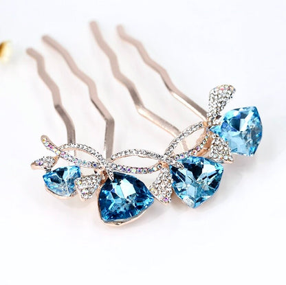 "Audie" - Rose Gold CZ Bridal Hair Comb - More Colors