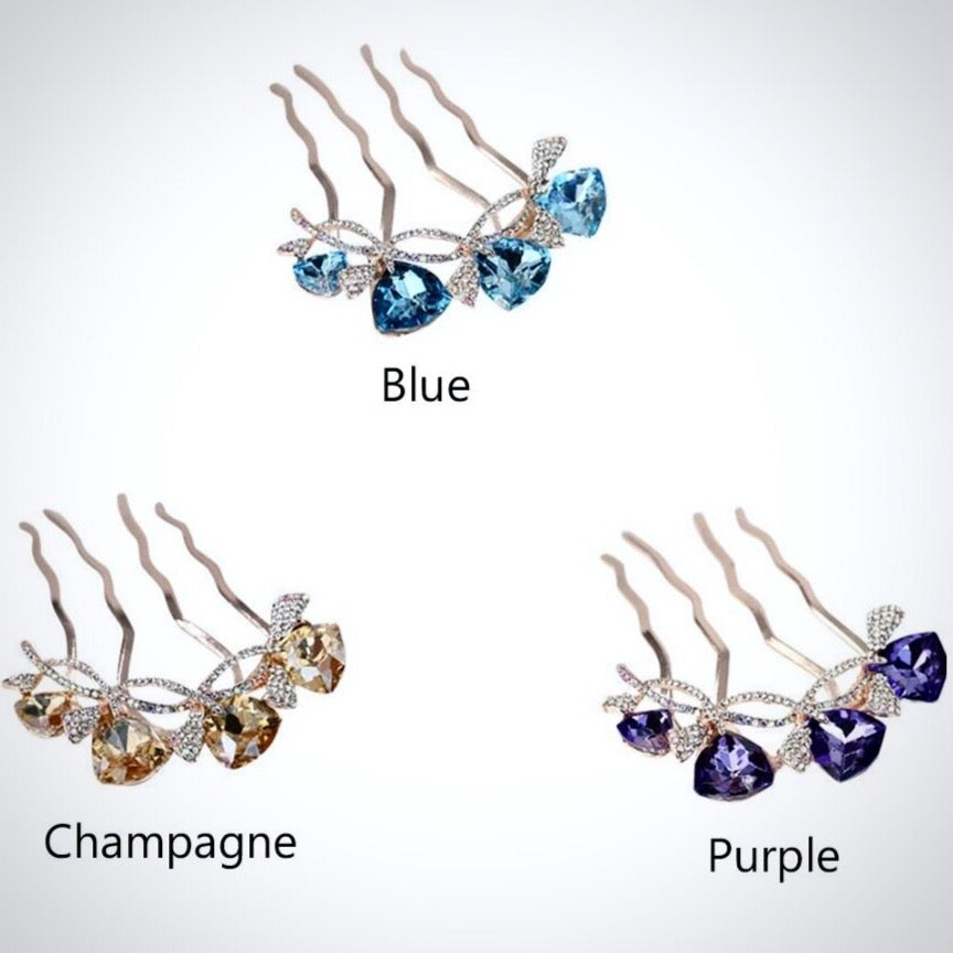 "Audie" - Rose Gold CZ Bridal Hair Comb - More Colors