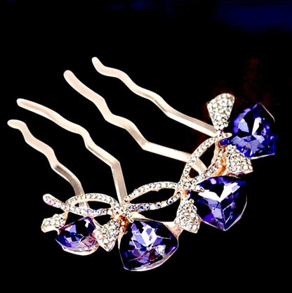"Audie" - Rose Gold CZ Bridal Hair Comb - More Colors