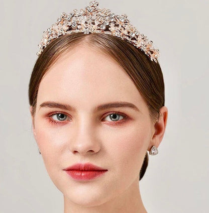 "Simone" - Crystal Bridal Tiara - Available in Silver, Rose Gold and Yellow Gold