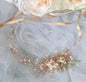 "Ellysia" - Pearl and Crystal Bridal Headband - Available in Silver, Rose Gold and Yellow Gold