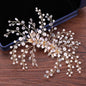 "Fabiola" - Rose Gold Pearl and Crystal Bridal Hair Clip