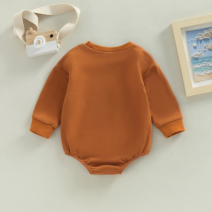 Infant Baby Boy Girl Mamas Coffee Date Print Long Sleeve Bubble Romper