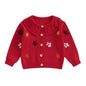 Baby Toddler Girls Cardigan Sweater 3D Flower Design Button Down Long Sleeve Knitted Top
