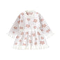 Baby Toddler Girl Long Sleeve Flower Floral Print Ruffle Sweater A-Line Dress