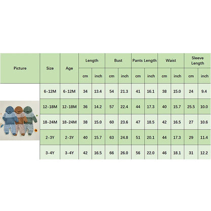 Baby Toddler Boys 2Pcs Outfit Checker Print Long Sleeve Hooded Top Hoodie with Elastic Waist Long Pants Jogger Set