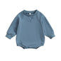 Baby Girls Boys Bodysuit Solid Crew Neck Long Sleeve Jumpsuits Fall Clothes Romper
