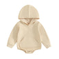 Baby Toddler Boy Girl Hoodie Bubble Romper Pocket Solid Color Long Sleeve