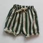 Baby Toddler Kids Summer Vintage Linen Cotton Shorts Stripes Casual Pocket Design