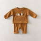 2 Piece Neutral Newborn Baby Toddler Girl Long Sleeve Top And Pants