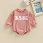 Adorable Baby Boy Girl Long Sleeve BABE Bubble Romper