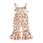 Baby Toddler Girl Jumpsuit Football Print Romper Bell Bottom Tank Romper