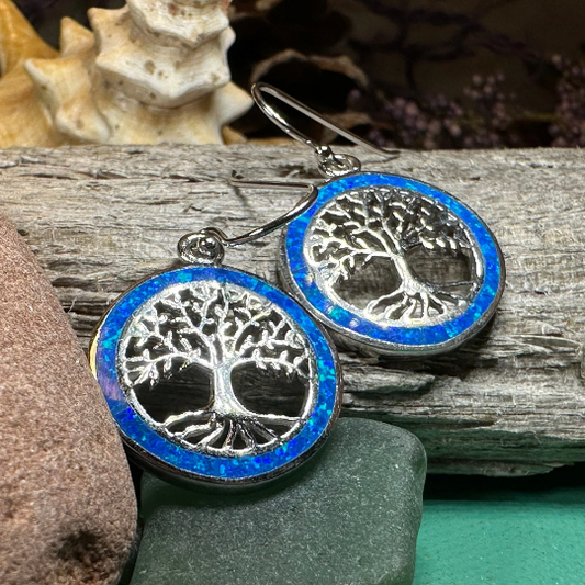 Opal Tree of Life Earrings