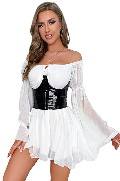 Plus Size Black Vinyl Waist Cincher
