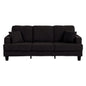 Black 3 Piece Set Comfy Sofa Couch 3-Seater & Loveseat Sofa with Storage Ottoman for Living Room with USB, Side Pockets, Pillows included