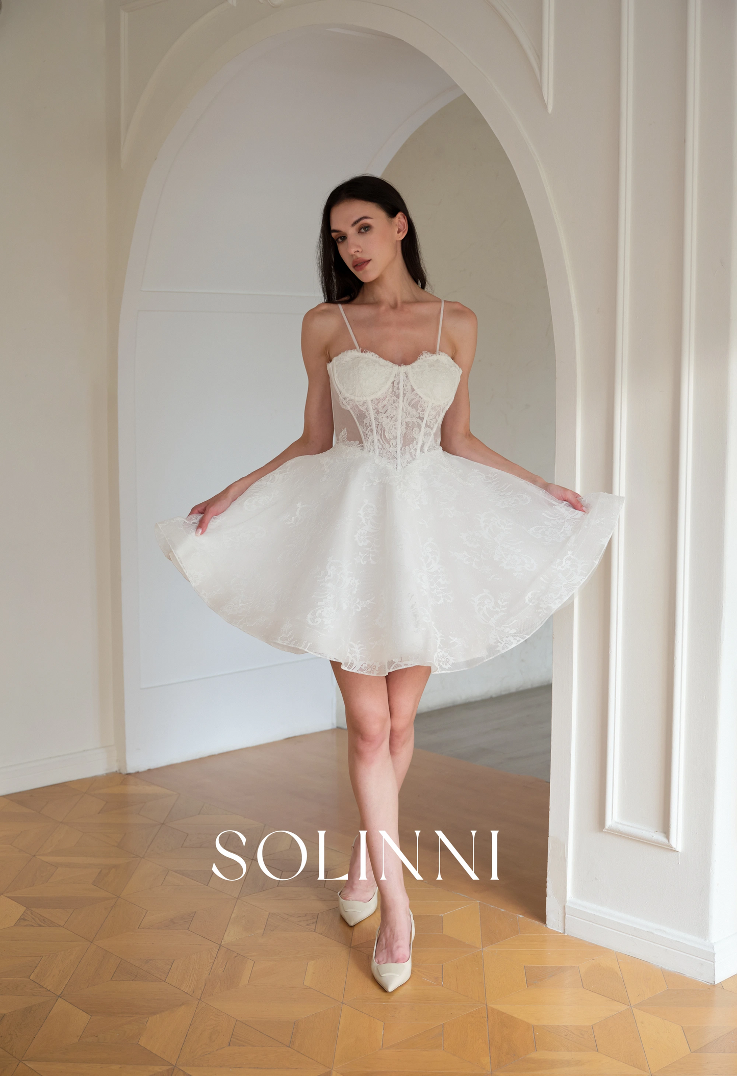 Celisse – 2-in-1 Wedding Dress with Basque Waist and Overskirt