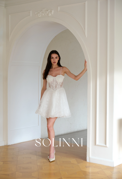 Celisse – 2-in-1 Wedding Dress with Basque Waist and Overskirt