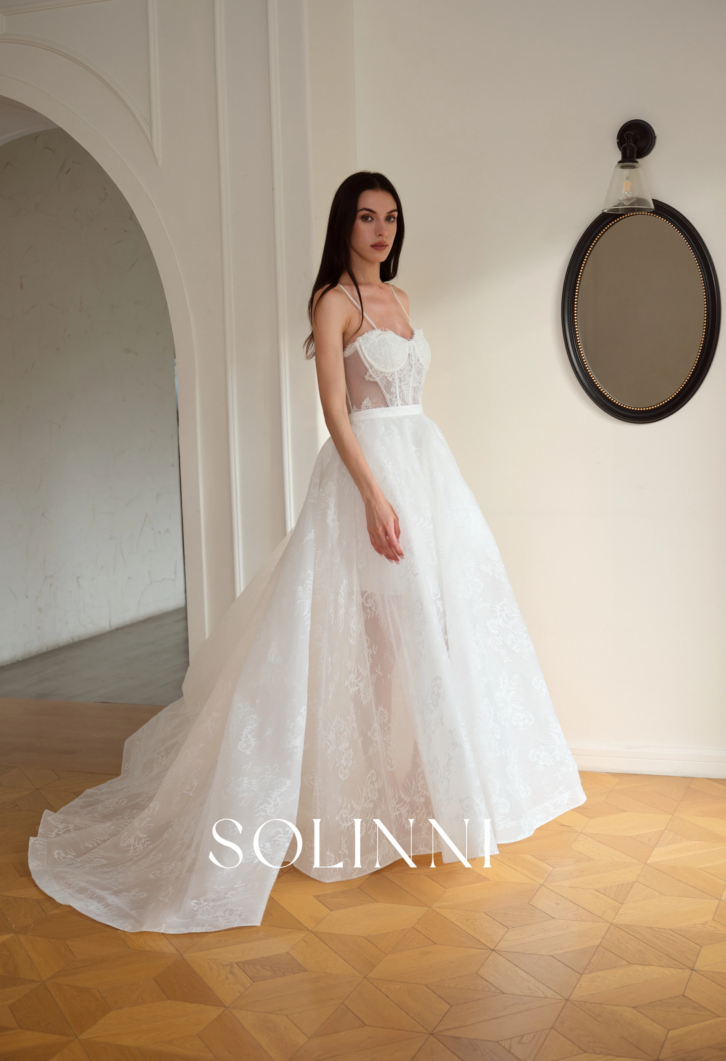 Celisse – 2-in-1 Wedding Dress with Basque Waist and Overskirt